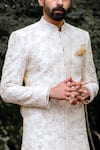 Anushree Reddy_White Embroidered Sherwani Set _Online_at_Aza_Fashions