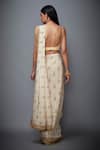 Shop_RI.Ritu Kumar_Beige Silk Chinon Saree With Unstitched Blouse And Jacket _at_Aza_Fashions