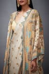 Shop_RI.Ritu Kumar_Beige Silk Chinon Saree With Unstitched Blouse And Jacket _Online_at_Aza_Fashions