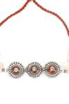 Sangeeta Boochra_Silver Plated Geometric Motif Necklace _Online_at_Aza_Fashions