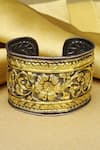 Sangeeta Boochra X Payal Singhal_Gold Plated Embroidery Leyla Handcrafted Bangle Single Pc _Online_at_Aza_Fashions
