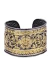 Buy_Sangeeta Boochra X Payal Singhal_Gold Plated Embroidery Leyla Handcrafted Bangle Single Pc _Online_at_Aza_Fashions