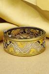 Sangeeta Boochra X Payal Singhal_Gold Plated Cut Work Anya Handcrafted Bangle Single Pc _Online_at_Aza_Fashions
