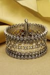 Buy_Sangeeta Boochra X Payal Singhal_Silver Plated Stones Rehya Handcrafted Bangle _at_Aza_Fashions
