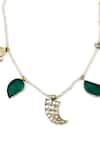 Buy_Sangeeta Boochra X Payal Singhal_Silver Plated Green Onyx Parveen Embellished Pendant Necklace _Online_at_Aza_Fashions