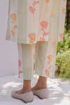 Buy_Shivani Bhargava_Beige Cotton Block Print Striped Pants_Online_at_Aza_Fashions