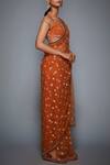 RI.Ritu Kumar_Gold Mono Net Embroidered Saree_Online_at_Aza_Fashions