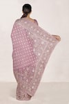 Shop_RI.Ritu Kumar_Purple Silk Chinon Embroidered Saree _at_Aza_Fashions