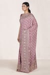 Buy_RI.Ritu Kumar_Purple Silk Chinon Embroidered Saree _Online_at_Aza_Fashions