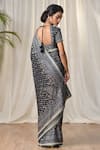 Shop_RI.Ritu Kumar_Black Silk Chinon Saree _at_Aza_Fashions