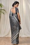 Shop_RI.Ritu Kumar_Black Silk Chinon Saree _at_Aza_Fashions