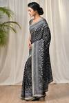 RI.Ritu Kumar_Black Silk Chinon Saree _Online_at_Aza_Fashions