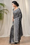 RI.Ritu Kumar_Black Silk Chinon Saree _Online_at_Aza_Fashions