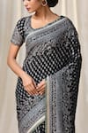 Buy_RI.Ritu Kumar_Black Silk Chinnon Embroidered Saree With Unstitched Blouse Fabric _Online_at_Aza_Fashions