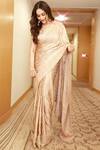 Buy_RI.Ritu Kumar_Beige Gazzi Silk Mukaish Embroidered Saree _at_Aza_Fashions