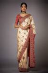 Buy_RI.Ritu Kumar_White Silk Lining Viscose Embroidered Saree_Online_at_Aza_Fashions