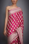 Buy_RI.Ritu Kumar_Pink Silk Satin Embroidered Saree _Online_at_Aza_Fashions