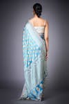 Shop RI.Ritu Kumar Blue Satin Printed Jasmine Saree With Unstitched Blouse Piece at Aza Fashions Shop_RI.Ritu Kumar_Blue Satin Printed Jasmine Saree With Unstitched Blouse Piece _at_Aza_Fashions