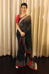 Buy_RI.Ritu Kumar_Beige Viscose Georgette Printed Embroidered Saree_at_Aza_Fashions