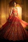 Seema Gujral_Organza Embroidered Lehenga Set_Online_at_Aza_Fashions