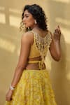 Seema Gujral_Yellow Dupatta Floral Embellished Lehenga Set_at_Aza_Fashions
