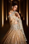 Shop_Seema Gujral_Gold Dupatta Embellished Lehenga Set_Online_at_Aza_Fashions