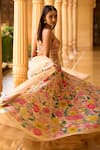 Seema Gujral_Multi Color Net Embroidery U Neck Lehenga Set For Women_Online_at_Aza_Fashions