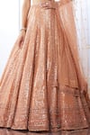 Buy_Seema Gujral_Peach Net Sequin Embroidered Lehenga Set _Online_at_Aza_Fashions