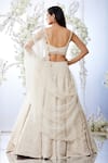 Shop_Seema Gujral_White Net Embroidered Geometric Sweetheart Neck Bridal Lehenga Set  _at_Aza_Fashions