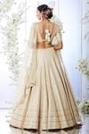 Shop_Seema Gujral_White Tissue Raw Silk Gota Patti Work Lehenga Set_at_Aza_Fashions