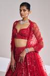 Seema Gujral_Net Sequin Embroidered Lehenga Set_at_Aza_Fashions