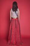 Shop_Jade by Monica and Karishma_Red Organza Round Embroidered Blouse And Lehenga Set _at_Aza_Fashions