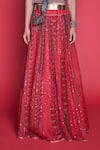 Shop_Jade by Monica and Karishma_Red Organza Round Embroidered Blouse And Lehenga Set _Online_at_Aza_Fashions