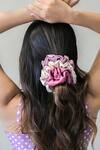 Buy_Hair Drama CO_Purple Lavender Blush Satin Scrunchies Set Of 3_at_Aza_Fashions