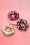 Buy_Hair Drama CO_Purple Lavender Blush Satin Scrunchies Set Of 3_Online_at_Aza_Fashions