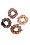 Shop_Hair Drama CO_Multi Color Embellished Luxury Stone Scrunchies Set Of 5_at_Aza_Fashions