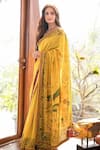 Buy_Archana Jaju_Yellow Silk Saree _at_Aza_Fashions