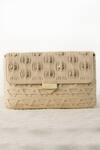 Buy_Devina Juneja_Beige Woven Flap Clutch _at_Aza_Fashions