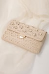 Shop_Devina Juneja_Beige Woven Flap Clutch _at_Aza_Fashions