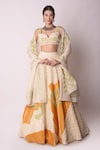 Buy_Shwetanga_White Organic And Embroidery Pearl Sweetheart Lehenga Set _at_Aza_Fashions