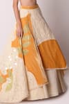 Shop_Shwetanga_White Organic And Gota Patti, Fringe, Sequin & Floral Lehenga Set _Online_at_Aza_Fashions