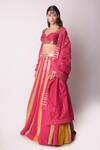 Shwetanga_Pink Ggt And Chanderi Gota Patti & Beads Sweetheart Neck Lehenga Set _Online_at_Aza_Fashions