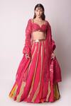 Buy_Shwetanga_Pink Ggt And Chanderi Gota Patti & Beads Sweetheart Neck Lehenga Set _Online_at_Aza_Fashions