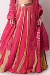 Shop_Shwetanga_Pink Ggt And Chanderi Gota Patti & Beads Sweetheart Neck Lehenga Set _Online_at_Aza_Fashions