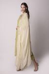 Shop_Shwetanga_Green Crepe, Ggt And Organza Gota Patti & Cutdana V Embroidered Kurta Pant Set _at_Aza_Fashions