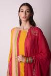 Shwetanga_Multi Color Ggt And Chanderi Gota Patti Round Panelled Kurta Sharara Set _at_Aza_Fashions