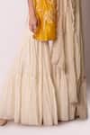 Shop_Shwetanga_Yellow Ggt And Chanderi Gota Patti & Pearl Scoop Neck Kurta Sharara Set _Online_at_Aza_Fashions