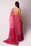 Shop_Shwetanga_Yellow Organza And Chanderi Embroidery Gota Patti & Pre-stitched Saree With Blouse _at_Aza_Fashions