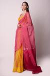 Buy_Shwetanga_Yellow Organza And Chanderi Embroidery Gota Patti & Pre-stitched Saree With Blouse _Online_at_Aza_Fashions