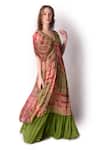 Shwetanga_Multi Color Georgette Tie Dye V Neck Tunic And Sharara Set _Online_at_Aza_Fashions